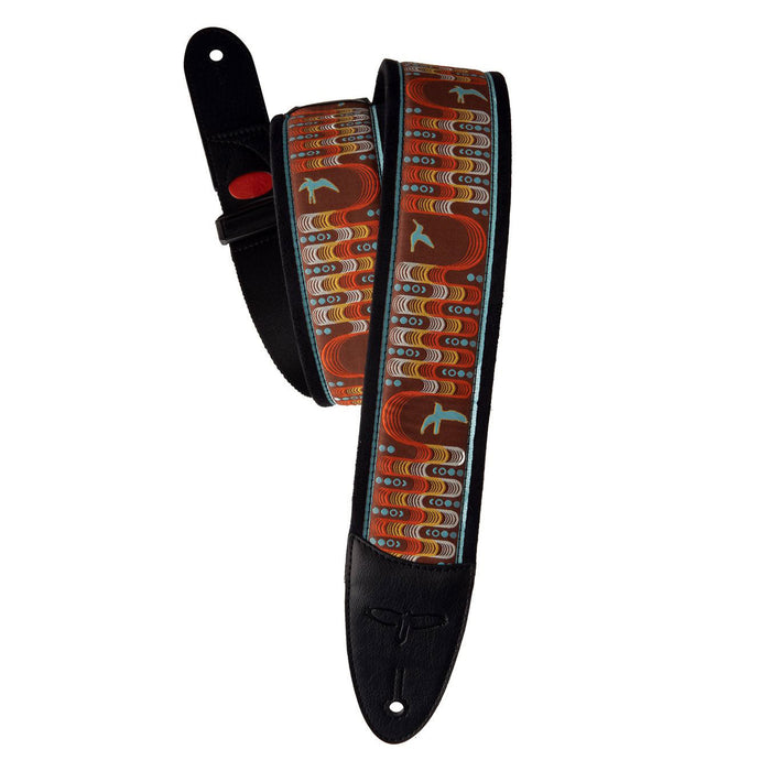 PRS 2.4" Padded Guitar Strap Custom Jacquard Birds Wavelength Orange 113503:045