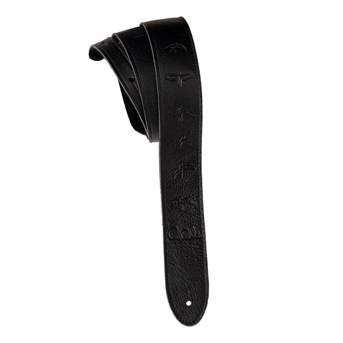 PRS 2” PRS Leather Strap Embossed Birds Black 113010:001