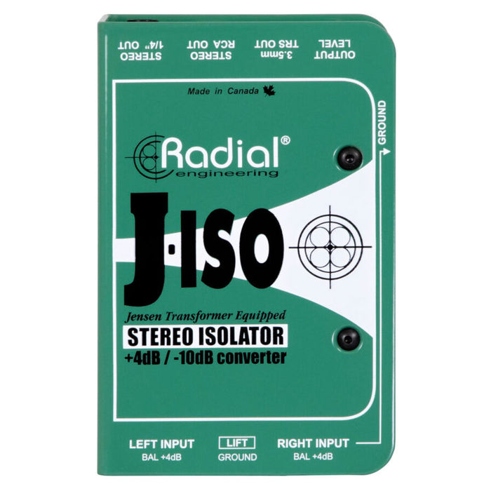 Radial Engineering J-ISO Stereo +4dB to -10dB Converters Isolator