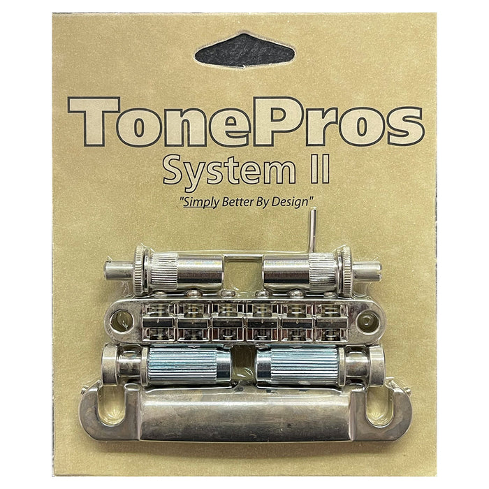 TonePros Nashville Metric Pre-Notched Bridge Tailpiece Set Aged Nickel LPM02-AN