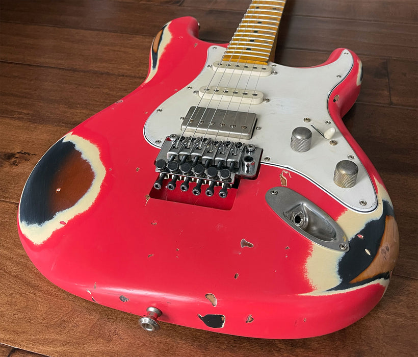 Nash Guitars Model S-81/HSS Fiesta Red Over Sunburst Maple Neck VSN121