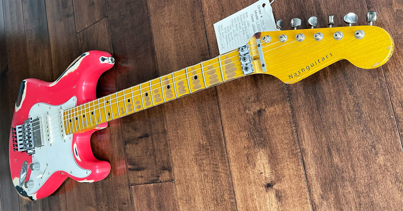 Nash Guitars Model S-81/HSS Fiesta Red Over Sunburst Maple Neck VSN121