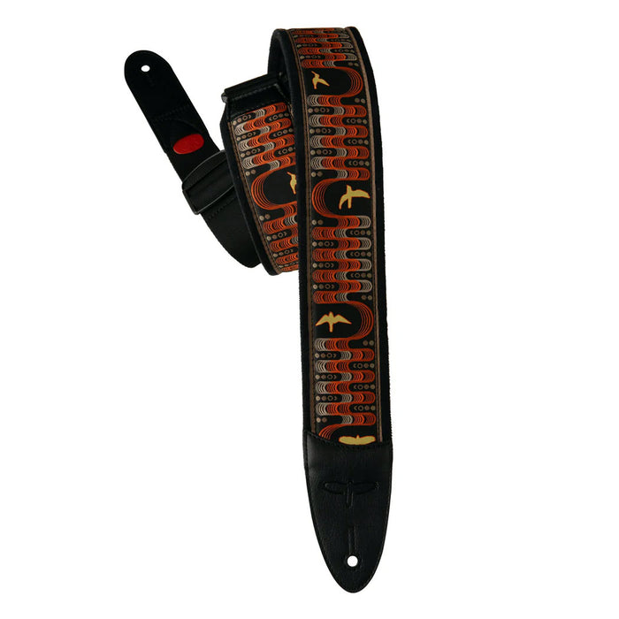 PRS 2.4" Padded Guitar Strap w/Flash Custom Jacquard Birds Wavelength Red 113503:016