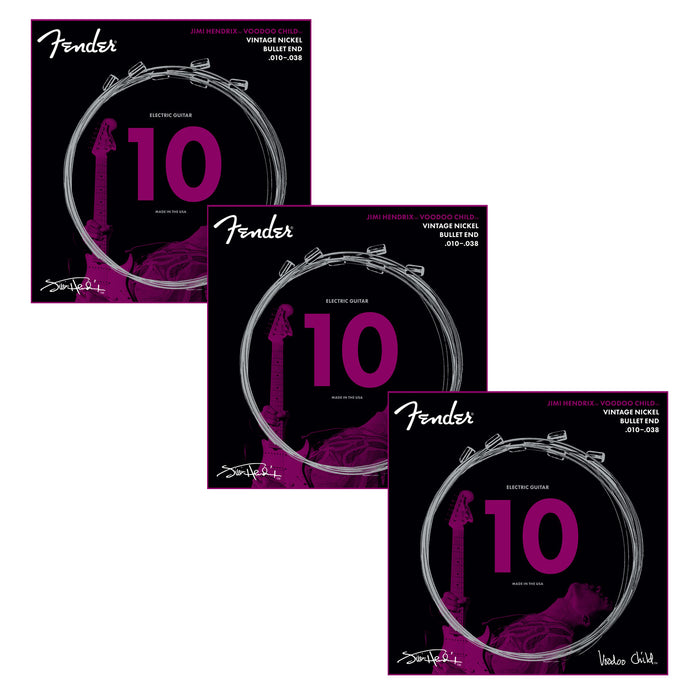 Fender Voodoo Child Guitar Strings Vintage Nickel Bullet 3-Pack 0733150609