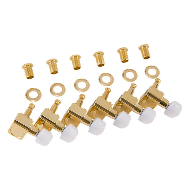 Fender Deluxe Cast/Sealed Guitar Tuning Machines Pearl Buttons Gold 0990846200