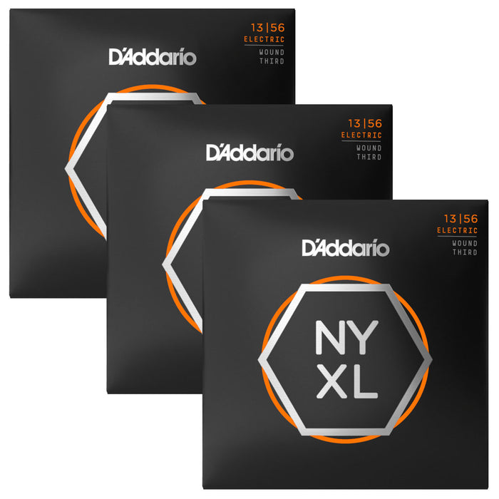 3-Pack! D'Addario NYXL 13-56 Medium Wound 3rd Set NYXL1356W
