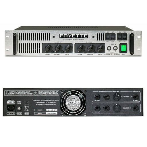 Fryette Two/Ninety/Two Master-Built Stereo Power Amplifier G2902S