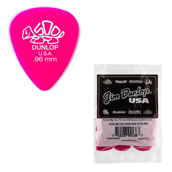 72-Pack Dunlop 41R.96 Delrin 500 Guitar Picks Medium-Heavy .96mm