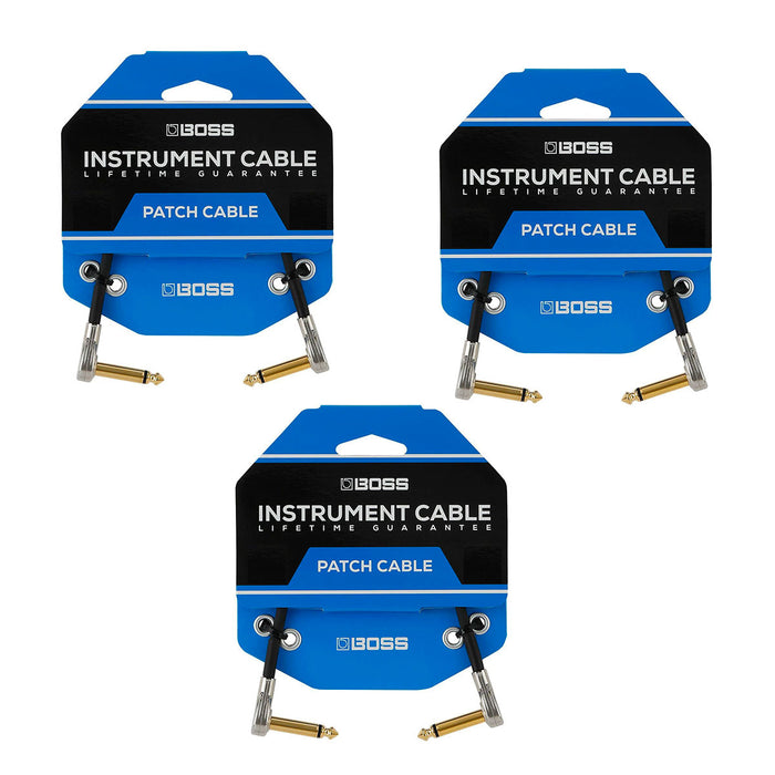 3-Pack! Boss BPC-4-3 Slimline Pedal Patch Cable 4 in./10 cm