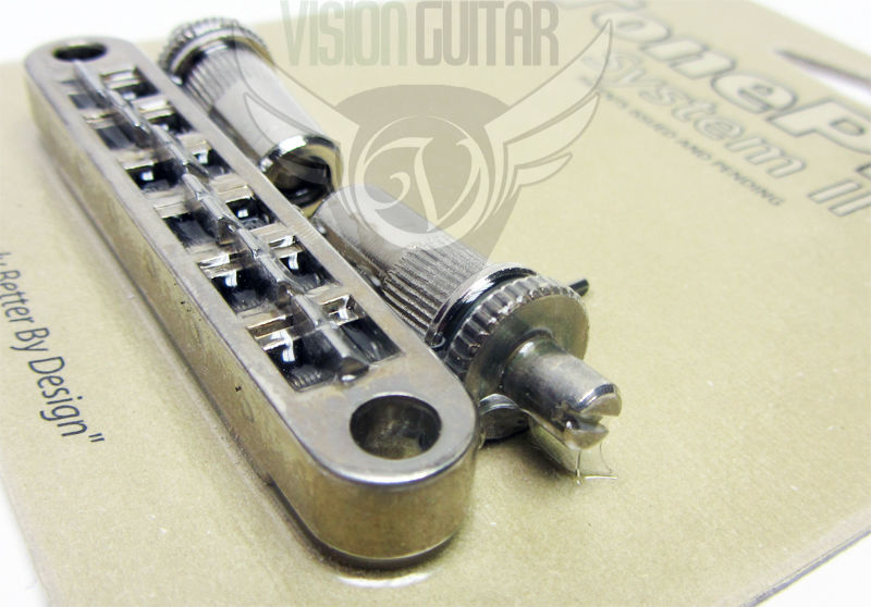 TonePros PreNotched Metric TuneOMatic Bridge TPFP-AN Aged Nickel