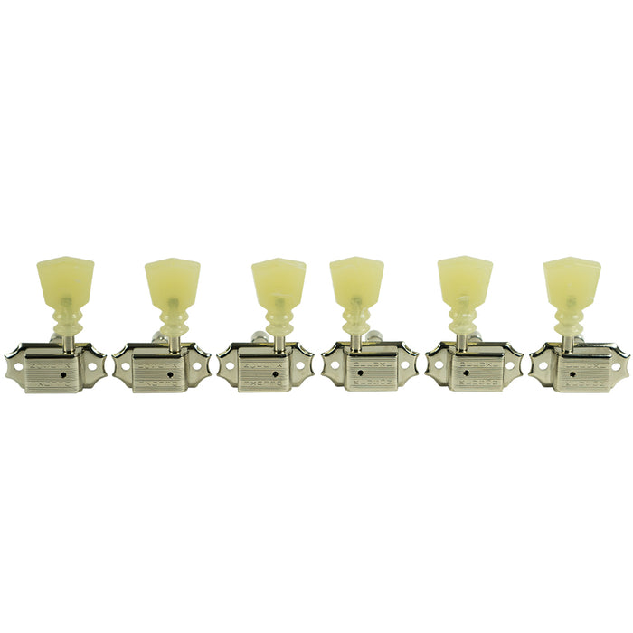 Kluson 3+3 Double Line Double Ring Locking Tuners Nickel KDL-3-NPKDR