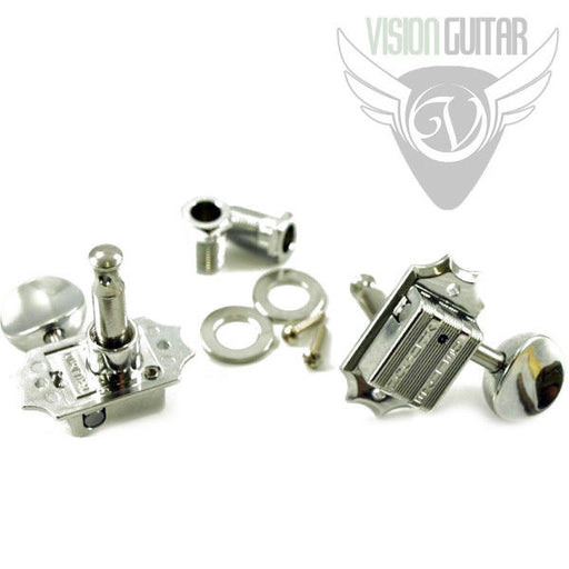 TonePros TPKBM-C Chrome Kluson Tuners 3x3 - 10mm Bolt Bushing - Metal Button