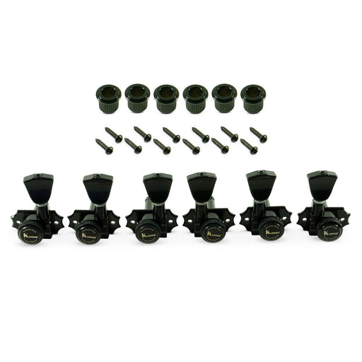 Kluson 3+3 Locking Revolution G-Mount Tuning Machines Black KRGLNC-3-B