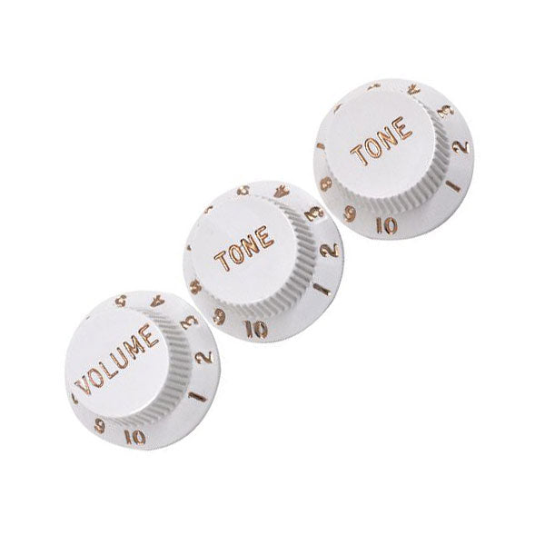Fender USA Stratocaster Volume Tone Knob Set White 0992035000