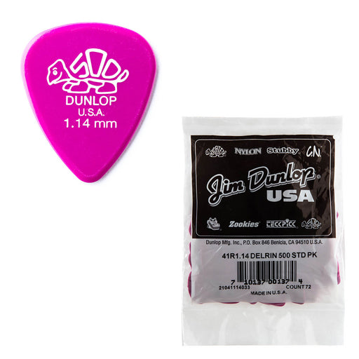 72-Pack Dunlop 41R1.14 Delrin 500 Guitar Picks Heavy 1.14mm