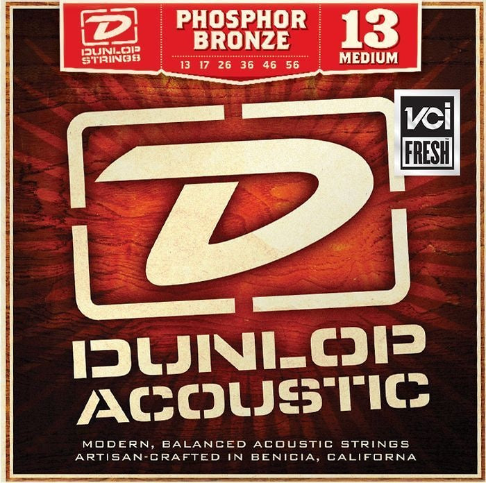 3-Pack! Dunlop Phosphor Bronze Medium Acoustic String Set 13-56 Gauge DAP1356