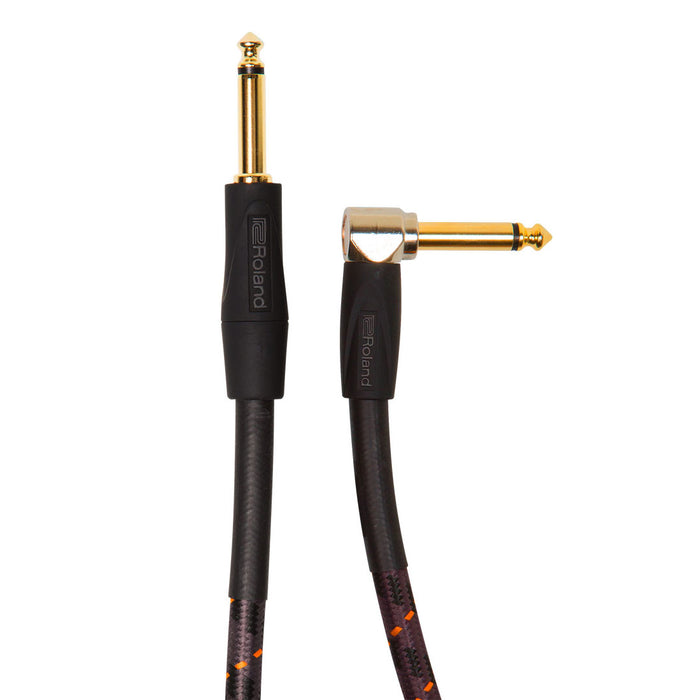 Roland RIC-G10A Gold Series 10' Instrument Cable Angled Plug