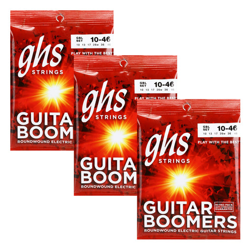 3-Pack! GHS Boomers 6-String Electric Guitar Strings GBL Light 10-46