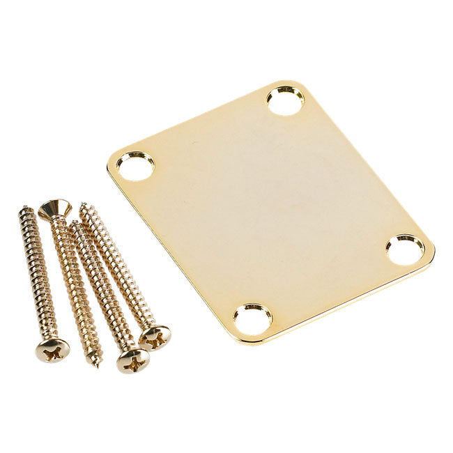 Fender 4-Bolt Vintage Plain Neck Plate w/Screws Gold 0991447200