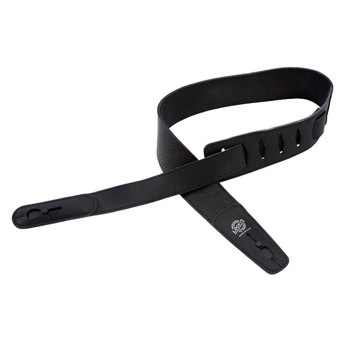 Lock-It Straps Plush Leather Guitar Strap Black