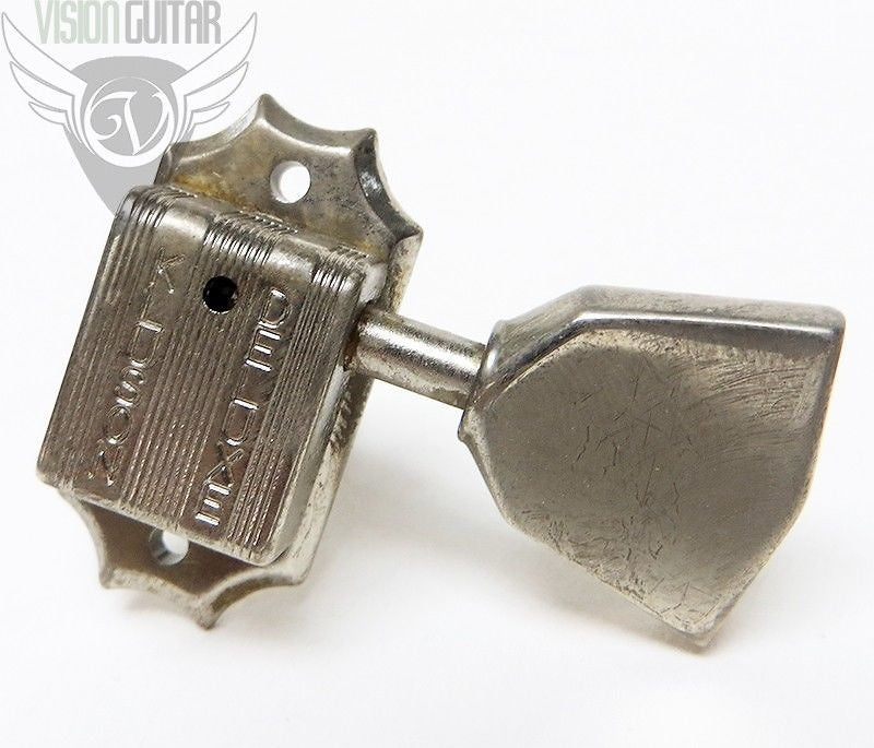 TonePros TPKMB3-AN AGED Nickel Kluson Tuners 3+3 10mm - Matching Metal Button