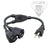 14AWG Power Cord Splitter Cable - SJT 14/3 2 NEMA 5-15R TO 1 NEMA 5-15P - Black