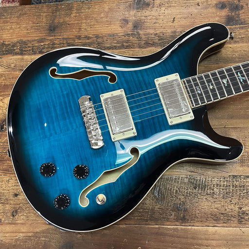 PRS SE Hollowbody II Piezo Electric Guitar Peacock Blue Smokeburst CTCF23197
