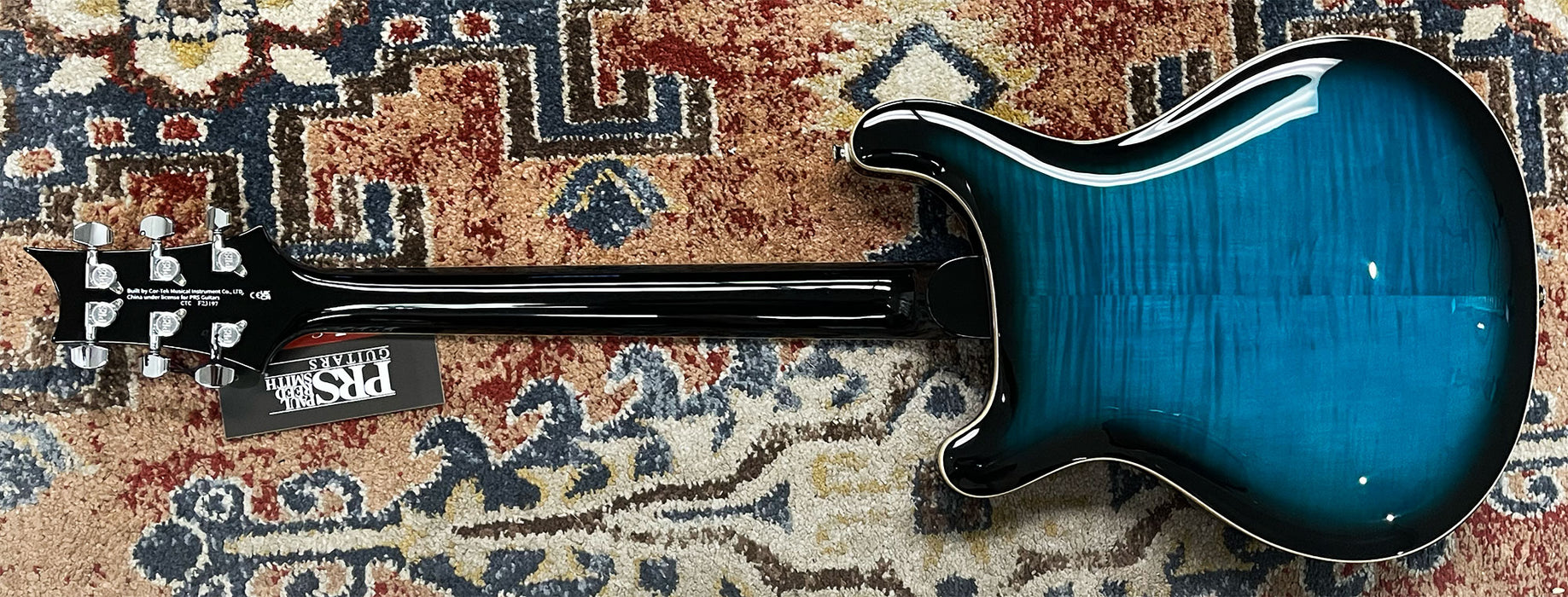 PRS SE Hollowbody II Piezo Electric Guitar Peacock Blue Smokeburst CTCF23197