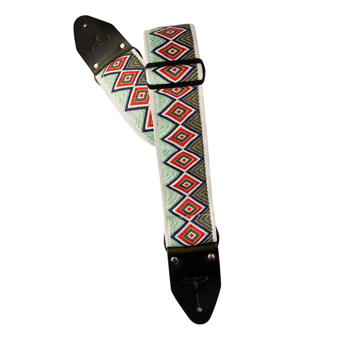 PRS 2.75" Wide Retro Jacquard Guitar Strap Green & Red 110139:037