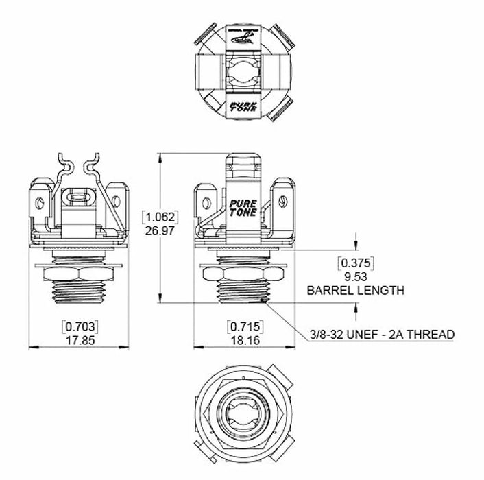 Pure Tone PTT2N Multi-Contact 1/4″ Stereo Input Jack