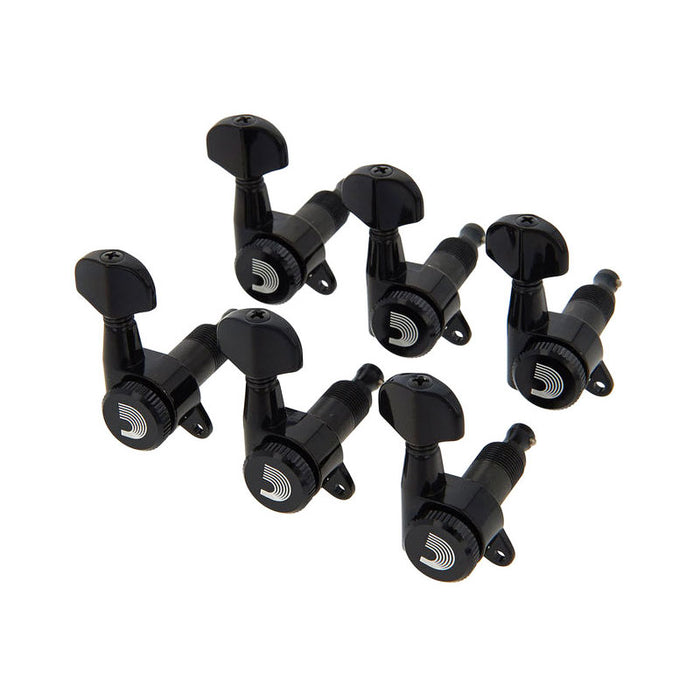 D'Addario 6-in-line Auto Trim Tuning Machines Black PWAT-6R2