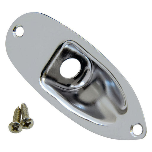 WD Nickel Strat Jack Plate with 2 Stainless Steel Screws