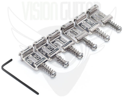 Callaham Mexican Standard Strat "CG" Nickel Saddle Set - 2 1/16" String Spacing