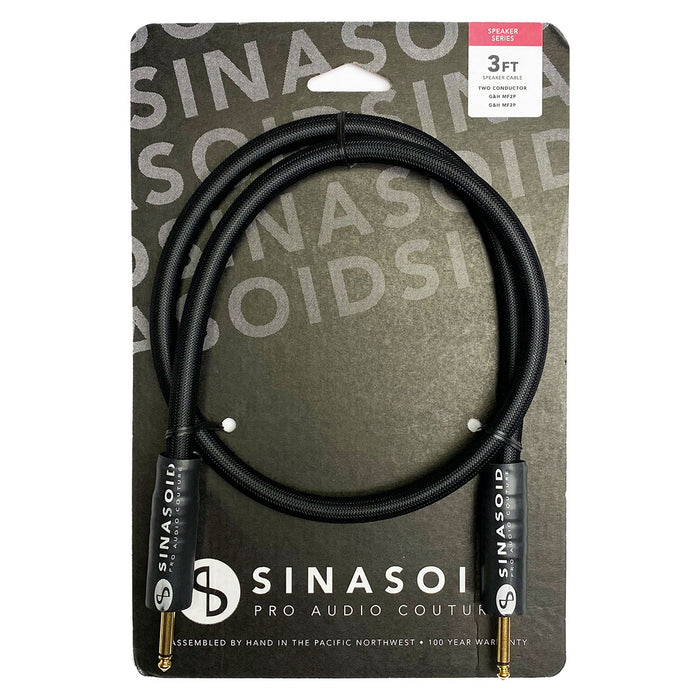 Sinasoid Sasquatch Premium 3 Foot Speaker Cable Gold Plugs