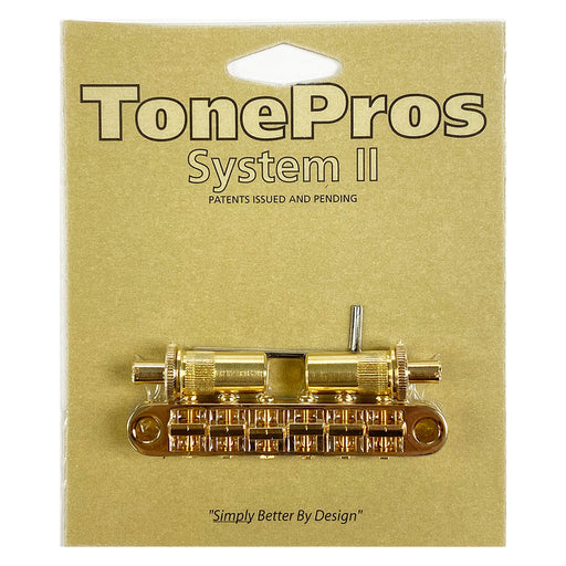 TonePros T3BT-G PreNotched Metric TuneOMatic Bridge Gold