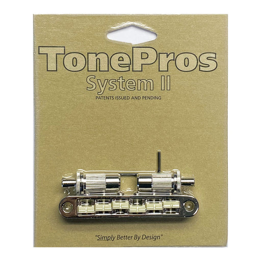 TonePros Metric Tuneomatic Large Posts Notched Nylon Saddles Nickel TPFG-N