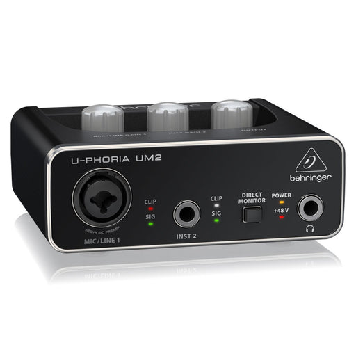 Behringer U-Phoria UM2 Audiophile 2x2 USB Audio Interface XENYX Mic Preamplifier