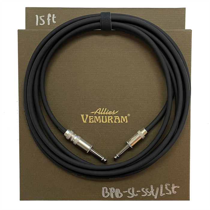 Vemuram Allies 15' Guitar Cable Brass/Phosphor Bronze Plugs BPB-SL-SST/LST-15F